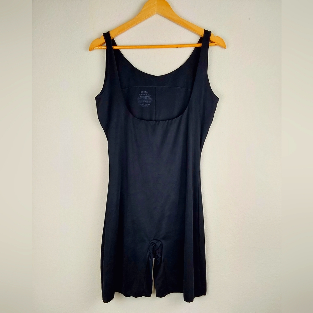 SPANX Open Bust Mid Thigh Black Shapewear Bodysuit | 3X